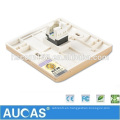 Aucas Placa de Montaje en Pared RJ45 Cableado de Datos Keystone Jack Placas Frontales Cat5e Cat6 Face Plate Color Dorado